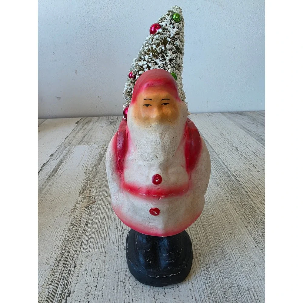 Bethany lowe elous? Paper mache Santa tree Xmas figurine decor unique